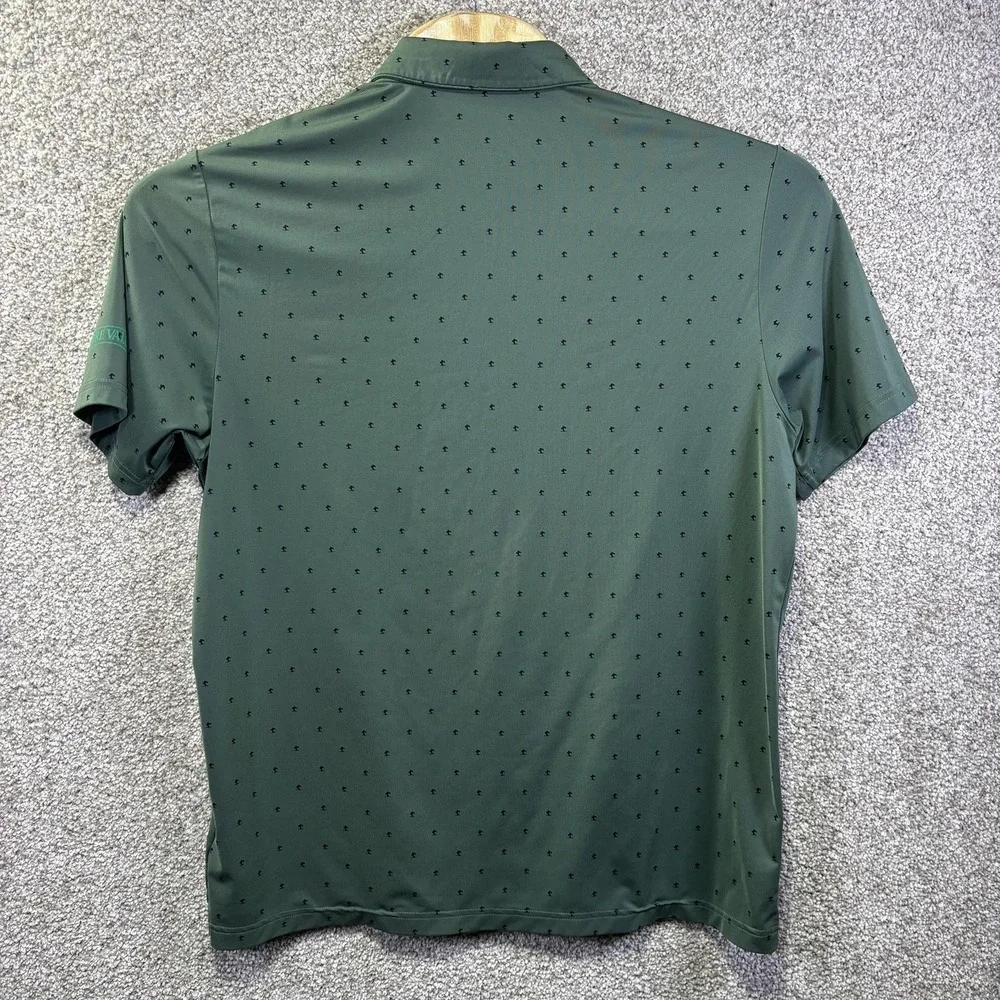 Adidas Golf Polo Shirt Mens Large‎ Green Tree Print Nature Valley Logo Stretch